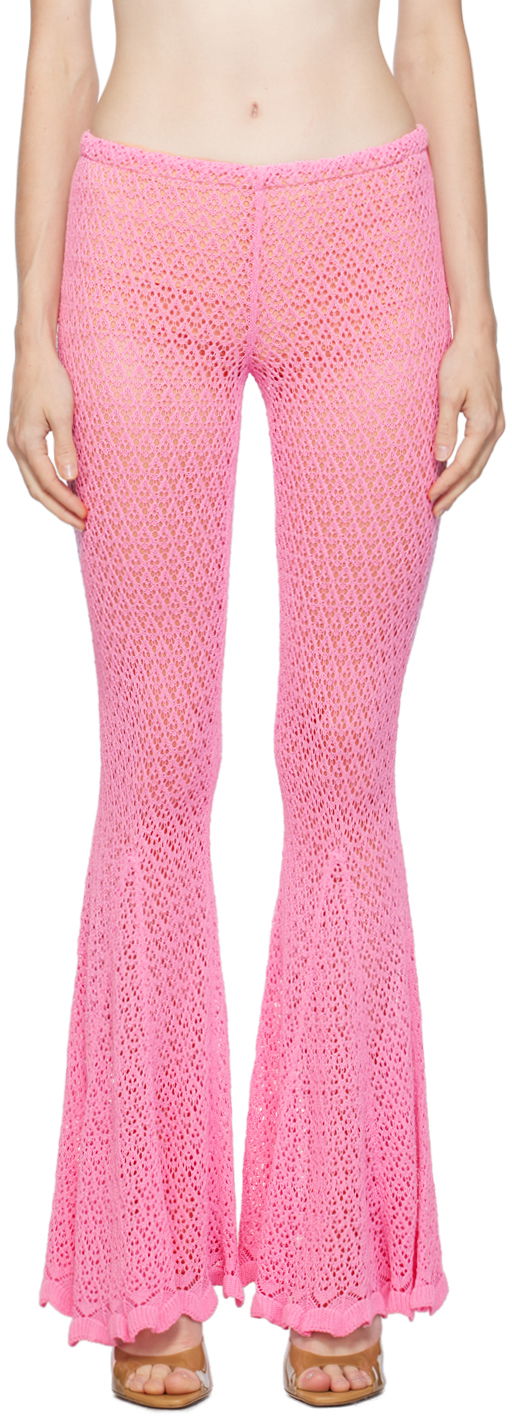 Штани Blumarine Flared Crochet Trousers Рожевий | P344P002A