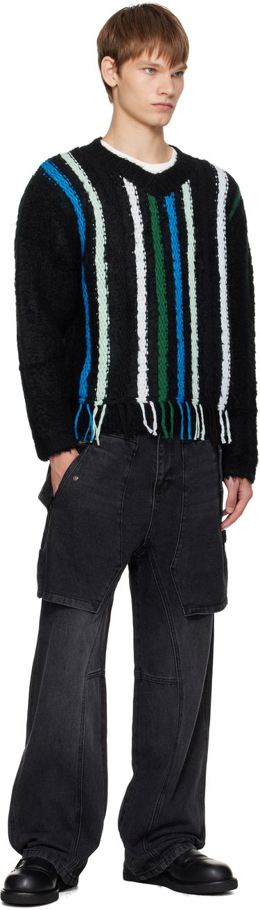 Cветр Andersson Bell Andersson Bell Reverse Stripe Fringe Sweater чорний | atb1350u, 3