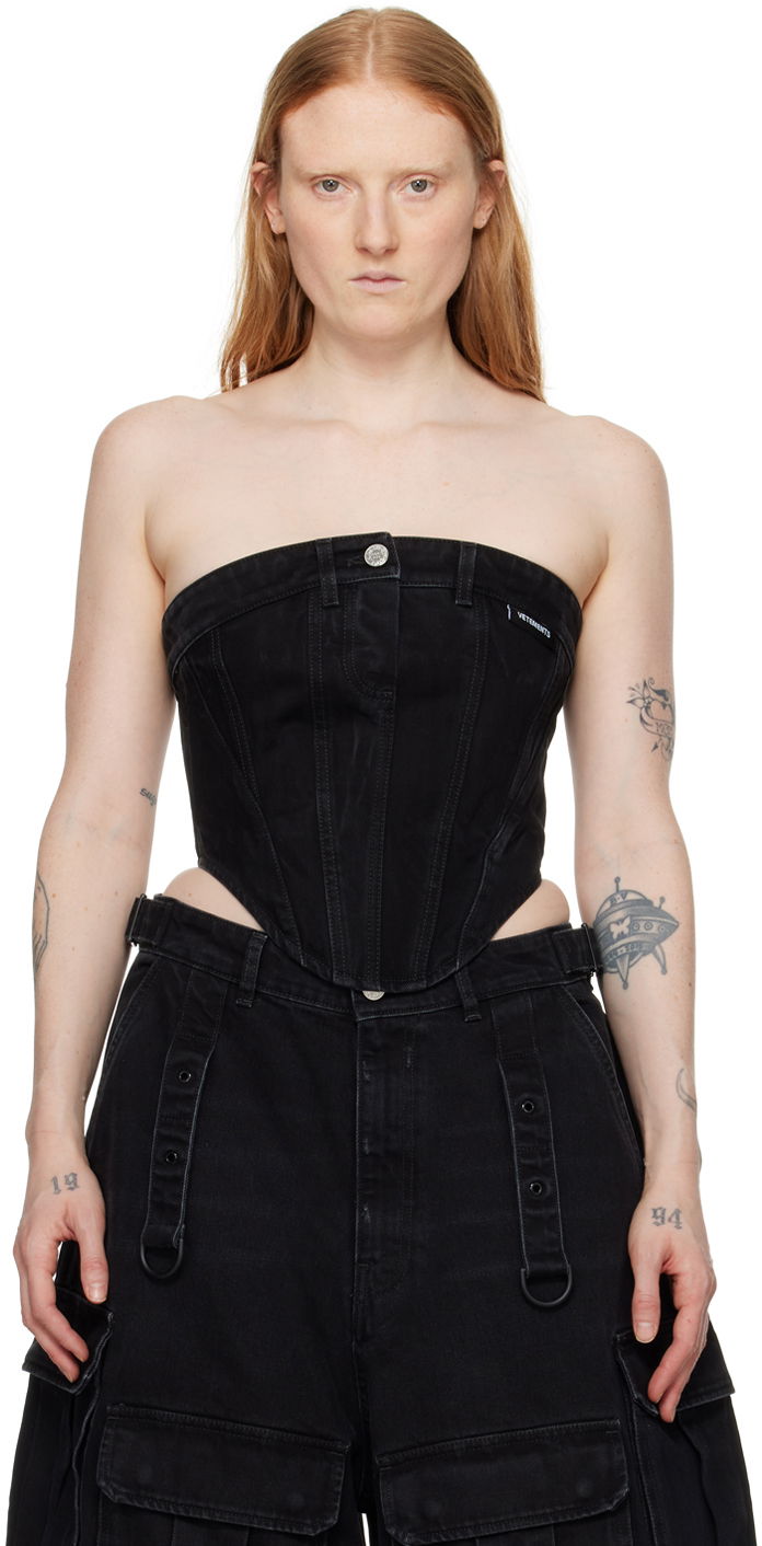 Безрукавка VETEMENTS Paneled Denim Tank Top чорний | WE64TO100B