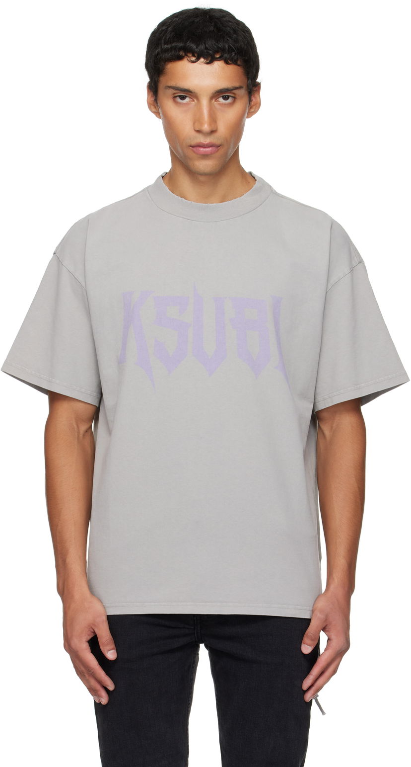 Футболка Ksubi Ksubi Blasted Ekcess Short Sleeve T-Shirt Сірий | MFA25TE007