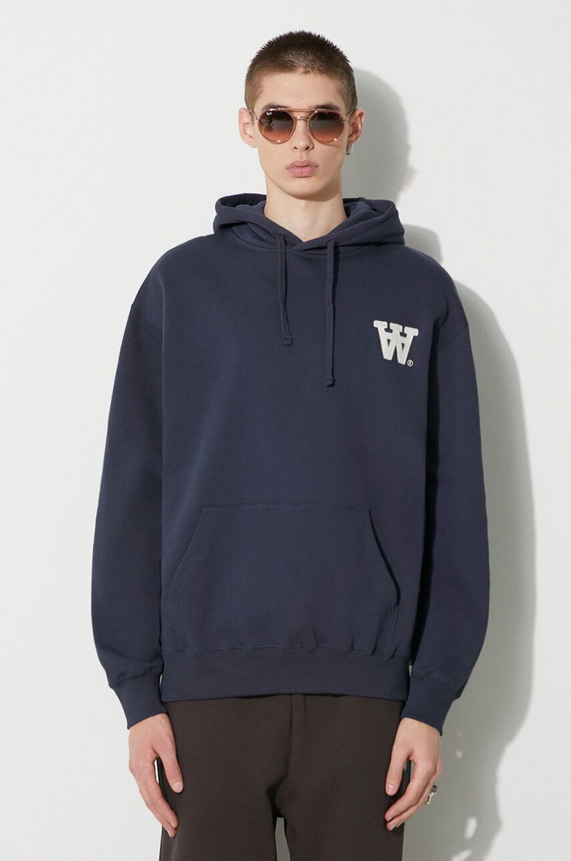 Світшоти WOOD WOOD Wood Wood Cass AA Moss Embroidery Hoodie темно-синій | 10285606.2424