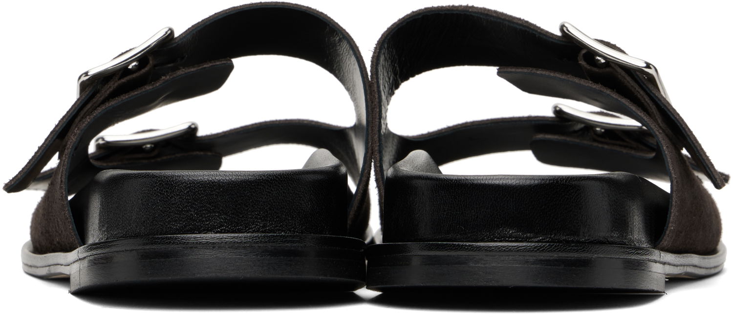 Догляд за взуттям Aeyde Aeyde Meena Suede Double Buckle Slides Коричневий | A11-FS-FOXR08FL174-SS25-953-022, 1