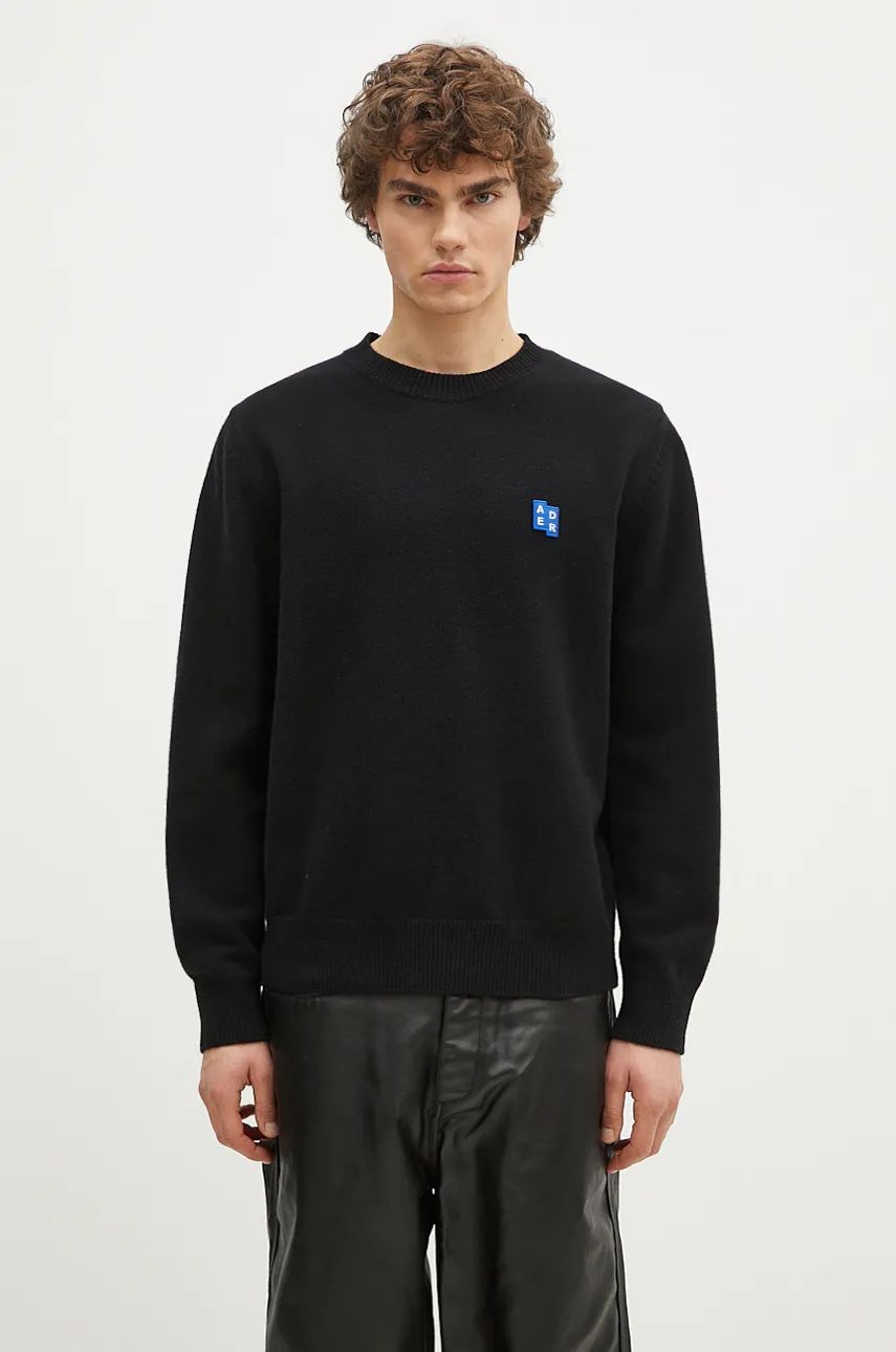 Cветр ADER ERROR Black Wool Sweater With Logo Patch чорний | BMSGFYKT0101BK, 0