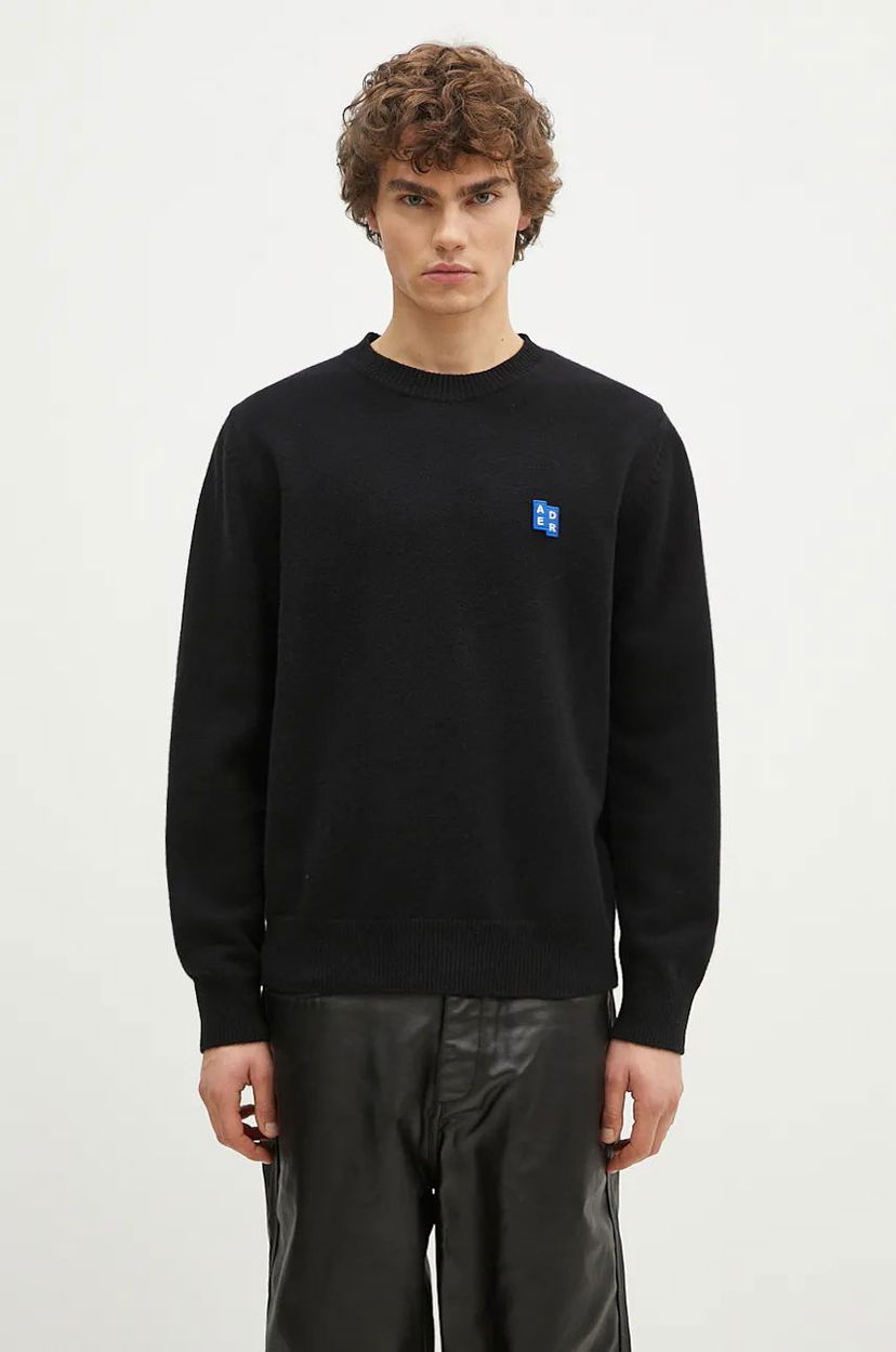 Cветр ADER ERROR Black Wool Sweater With Logo Patch чорний | BMSGFYKT0101BK