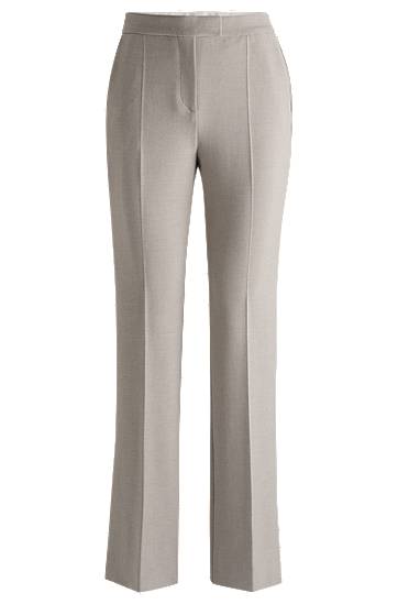 Штани BOSS High-Waisted Straight-Leg Trousers Сірий | 50518860