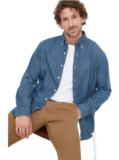 Сорочка Polo by Ralph Lauren Denim Custom Fit Shirt Синій | 710792043001
