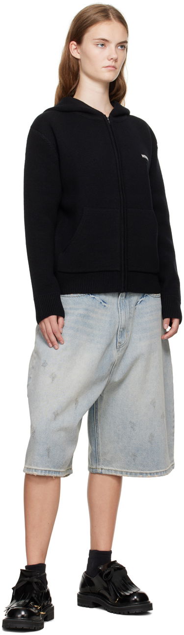 Світшоти We11done We11done Embroidered-Logo Zip-Up Hoodie чорний | WD-KJ2-24-605-W-BK, 3