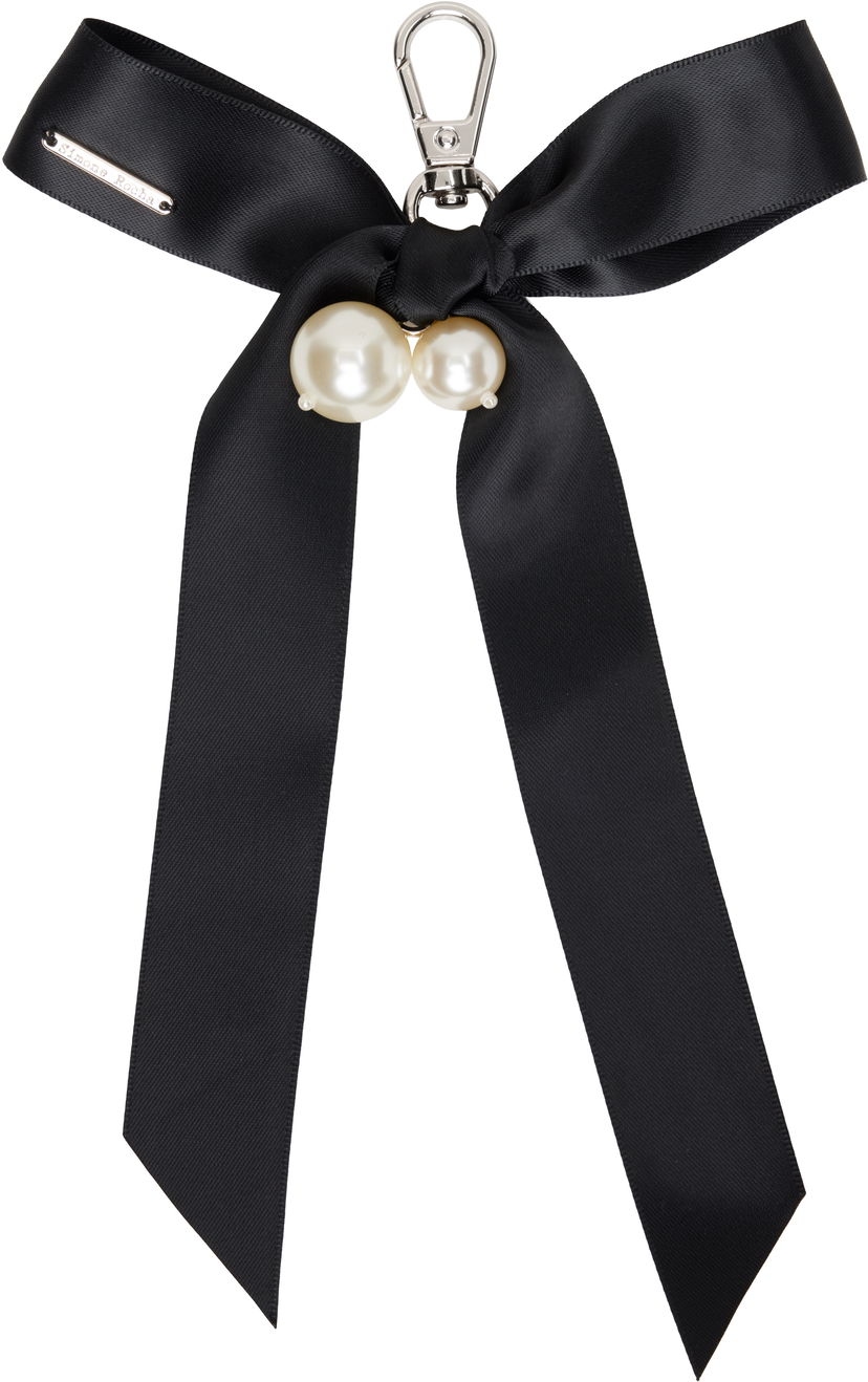 Брелоки Simone Rocha Simone Rocha Bow Faux-Pearl Bag Charm Keychain чорний | KEYCHAIN3-M 0904