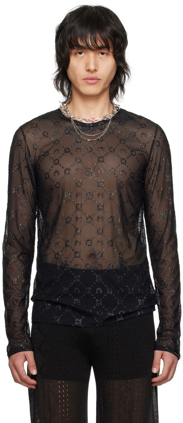 Футболка Marine Serre Moonogram T-Shirt чорний | MTO073 CJER0036