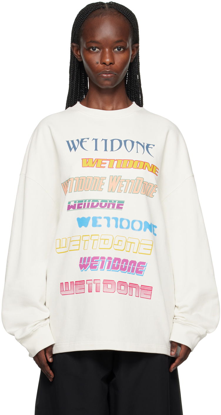 Світшоти We11done We11done Printed Sweatshirt білий | WD-TP5-19-114-U-WH