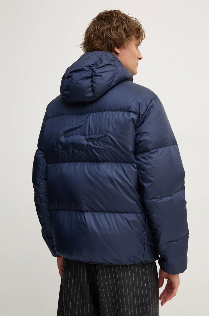Пуховик Lacoste Hooded Winter Puffer Jacket with Embossed Back Design темно-синій | BH2905