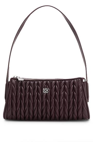 Сумочка BOSS HUGO Textured Hobo Bag Бордовий | 50547833