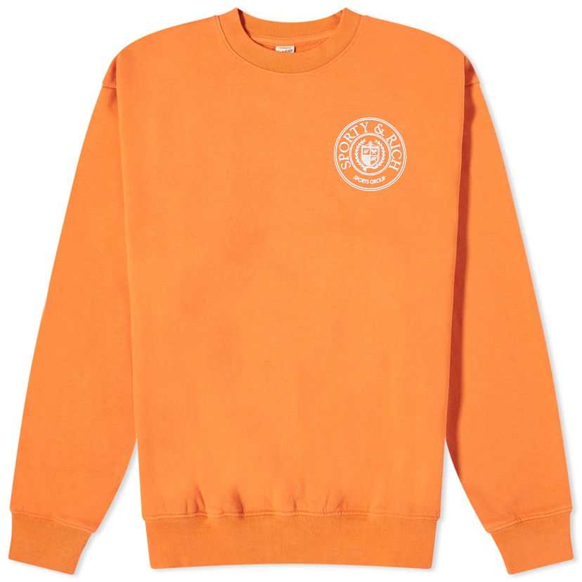 Cветр Sporty & Rich Conneticut Crest Crew Sweat Помаранчевий | CRAW2329SQ