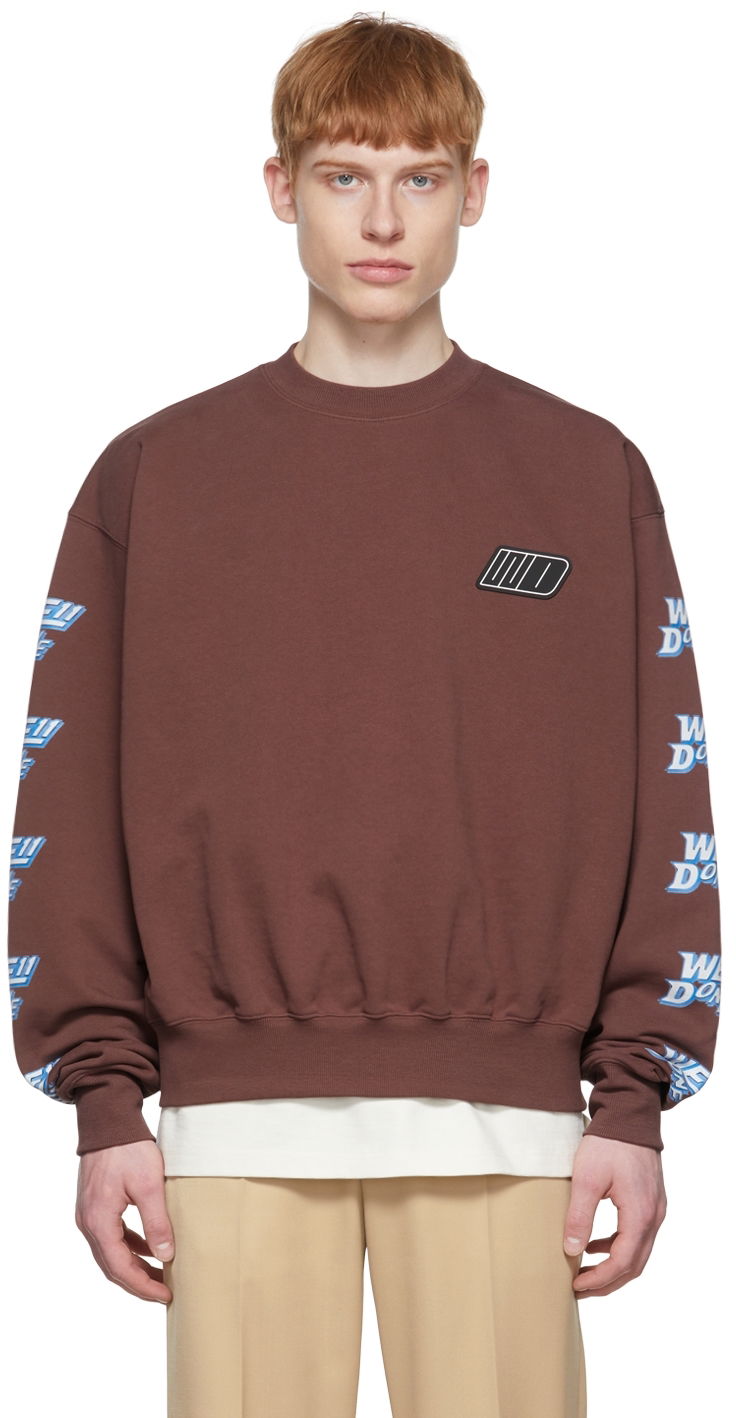 Світшоти We11done We11done Cotton Graphic Sweatshirt Коричневий | WD-TS1-22-693-U-BR