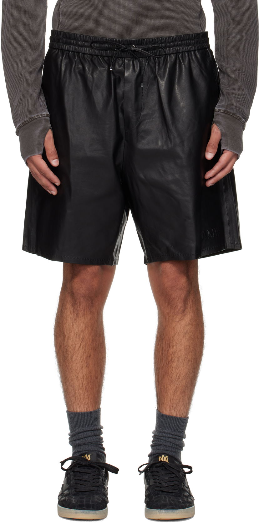 Шорти AMIRI AMIRI Lightweight Leather Shorts чорний | AMLTSH1017
