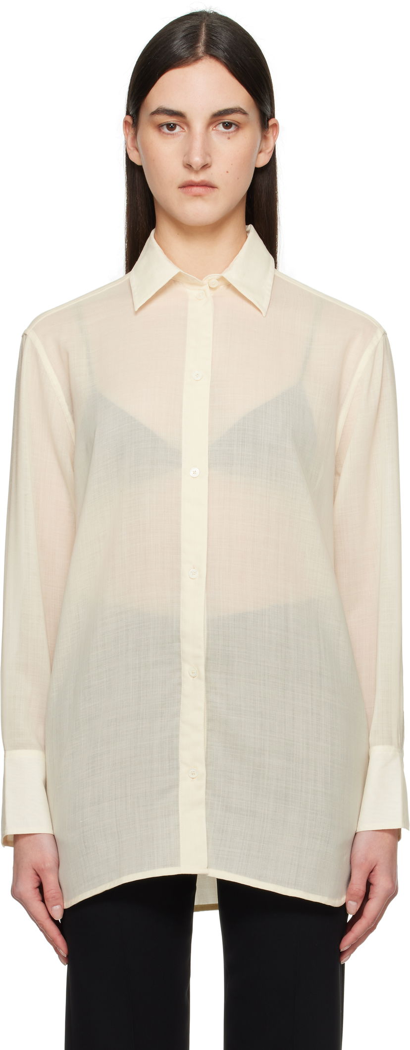 Сорочка TOTEME TOTEME Relaxed Voile Shirt бежевий | 251-WRT1415-FB0332