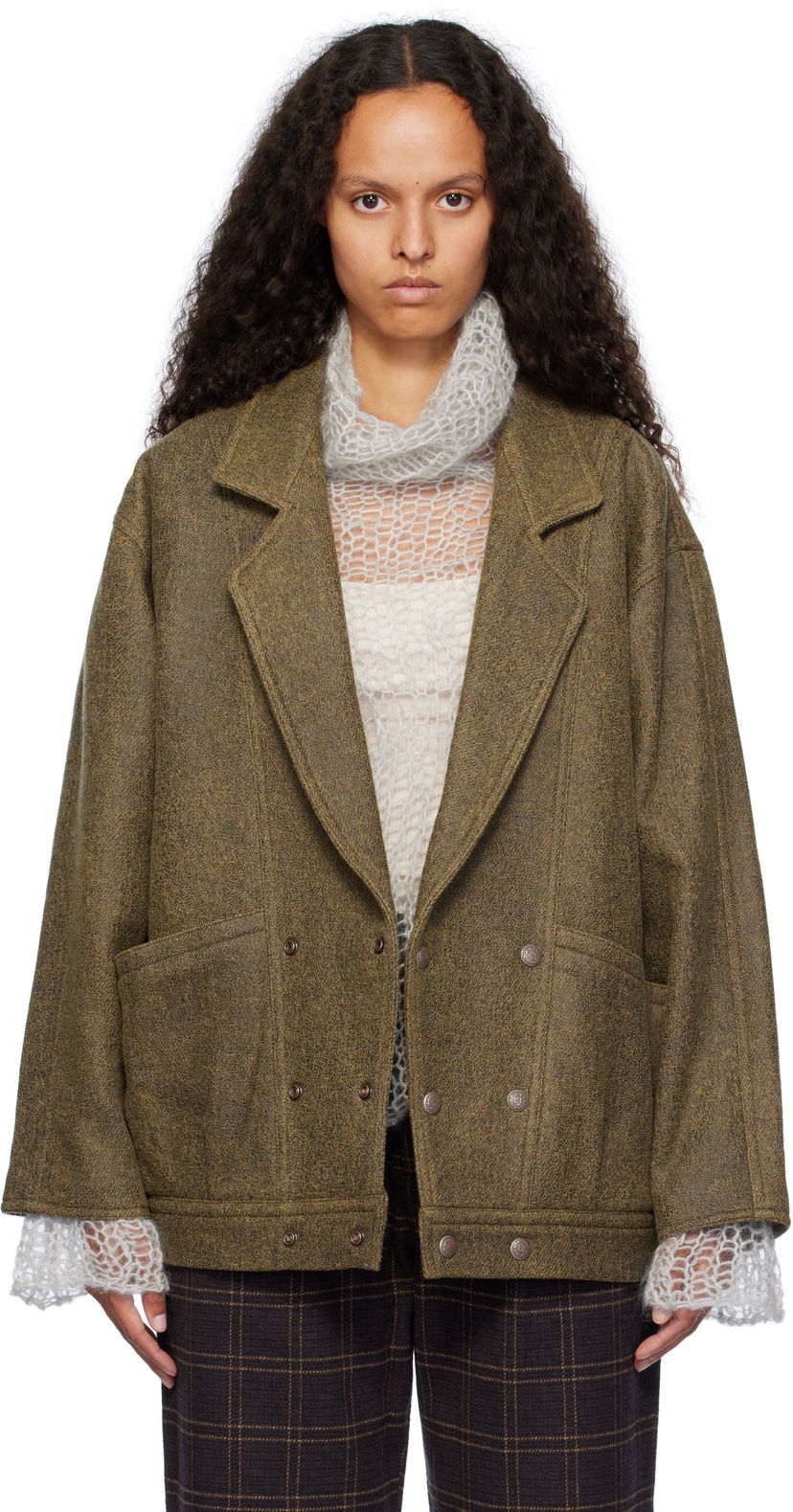 Куртка R13 R13 Double-Breasted Jacket Зелений | R13WR333 R429A