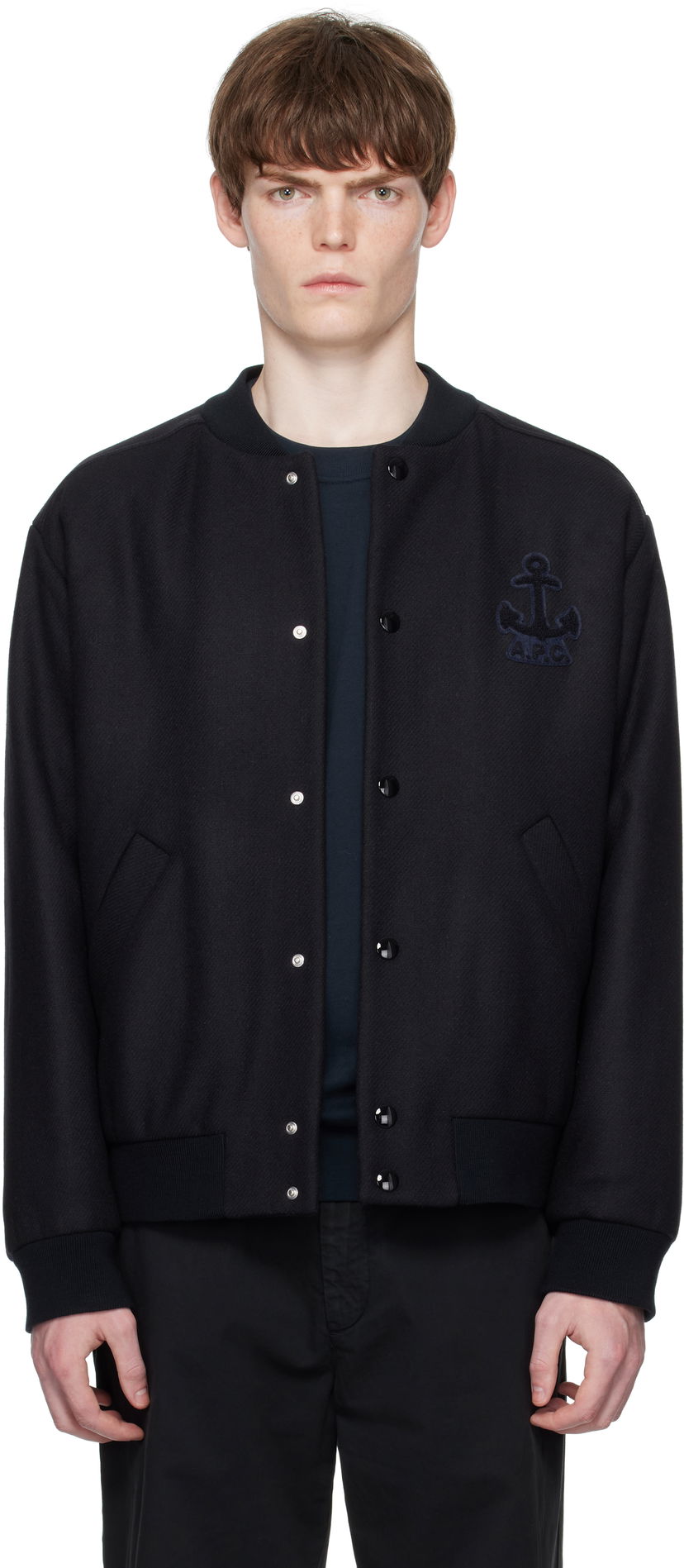 Куртка бомбер A.P.C. A.P.C. Micka Wool Bomber Jacket чорний | WVBDE-M32010