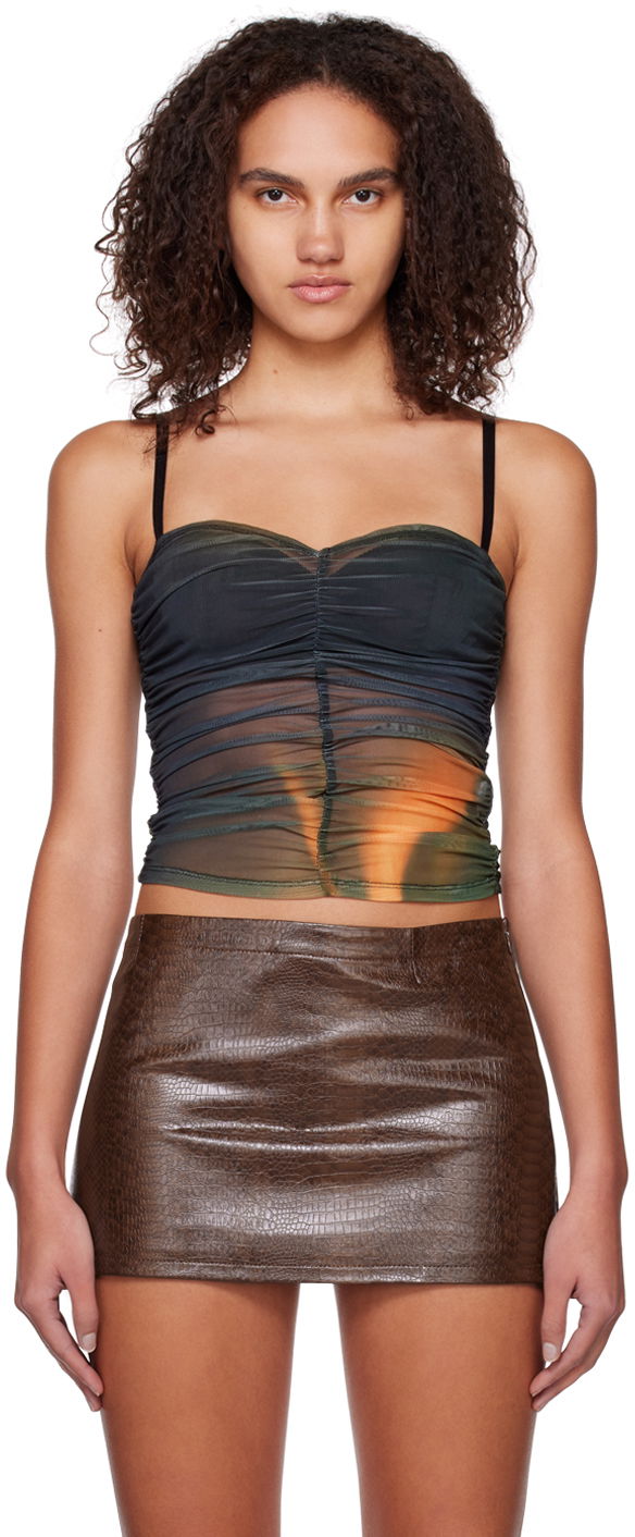 Безрукавка Miaou Miaou Renzo Ruched Mesh Tube Top Різнокольоровий | 7064PM1AUR