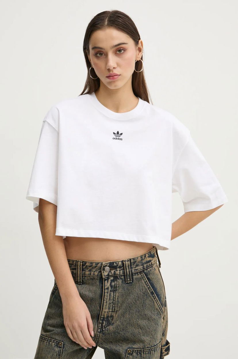 Футболка adidas Originals Originals Essential Cropped T-Shirt білий | JJ3385