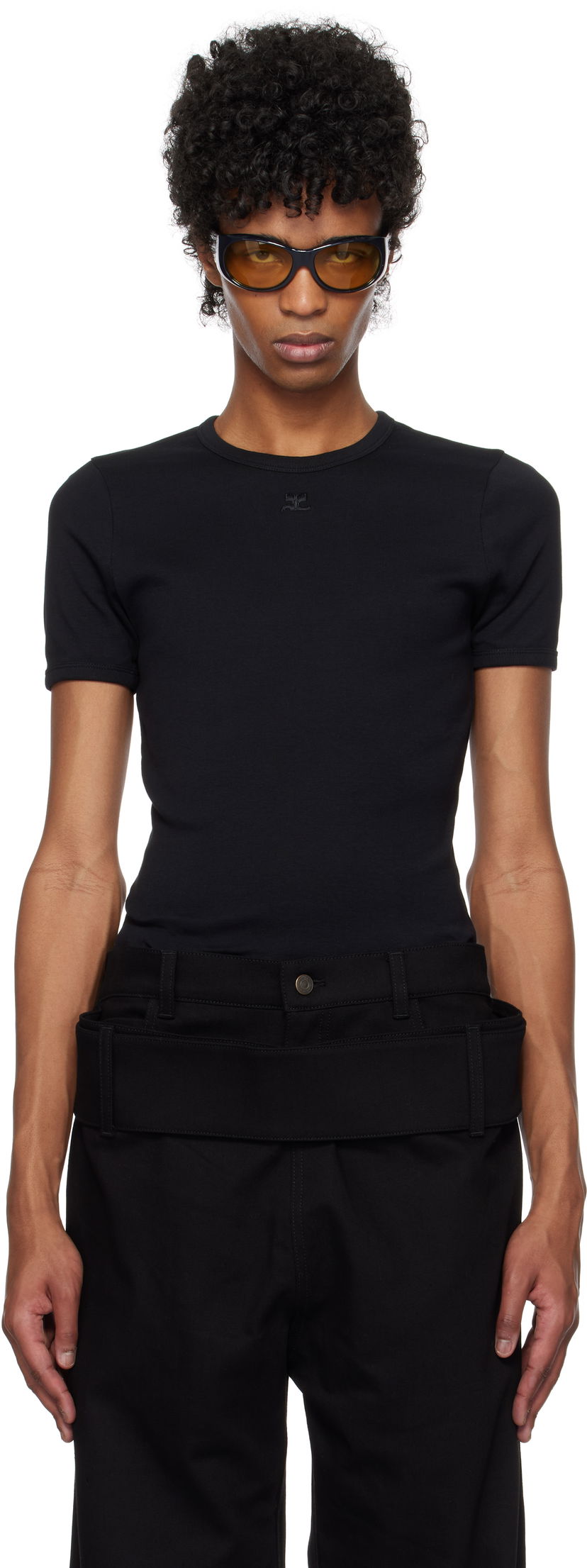 Футболка Courrèges Courrèges Signature T-Shirt чорний | 125JTS020JS0203