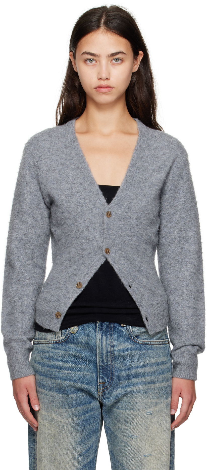 Cветр R13 R13 Split Hem Cardigan Сірий | R13WY291-Y212A