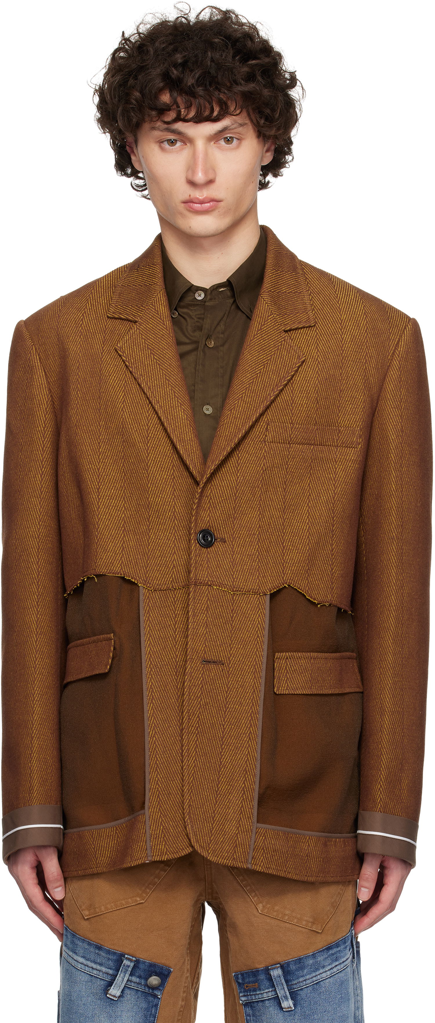 Куртка Andersson Bell Andersson Bell Inside Out Herringbone Blazer Коричневий | awa699u, 0