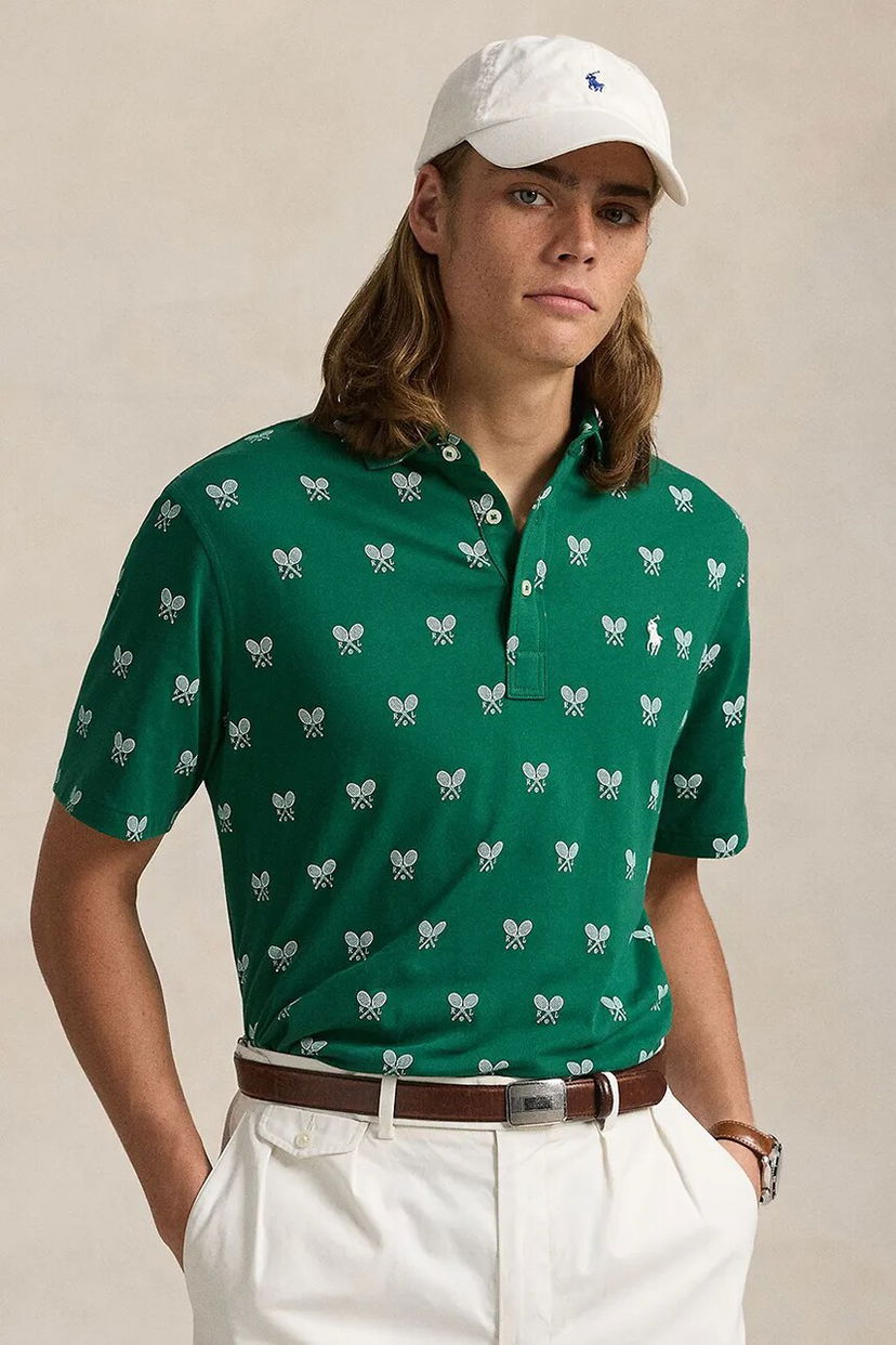 Сорочка поло Polo by Ralph Lauren Polo Ralph Lauren Tennis Print Polo Shirt Зелений | 710964977