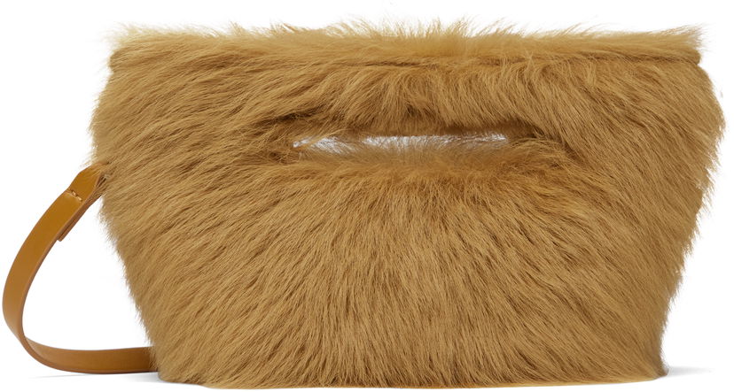 Сумочка The Attico Attico 'Via dei Giardini 15' Fur Shoulder Bag Коричневий | 250WAH00048 LBT119AA