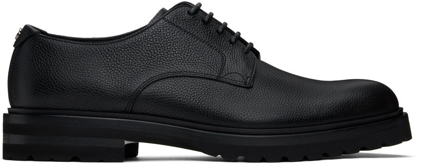 Кросівки та взуття Dolce & Gabbana Grained Leather Lace-Up Altavilla Derbys with Chunky Sole чорний | A10852A9P45