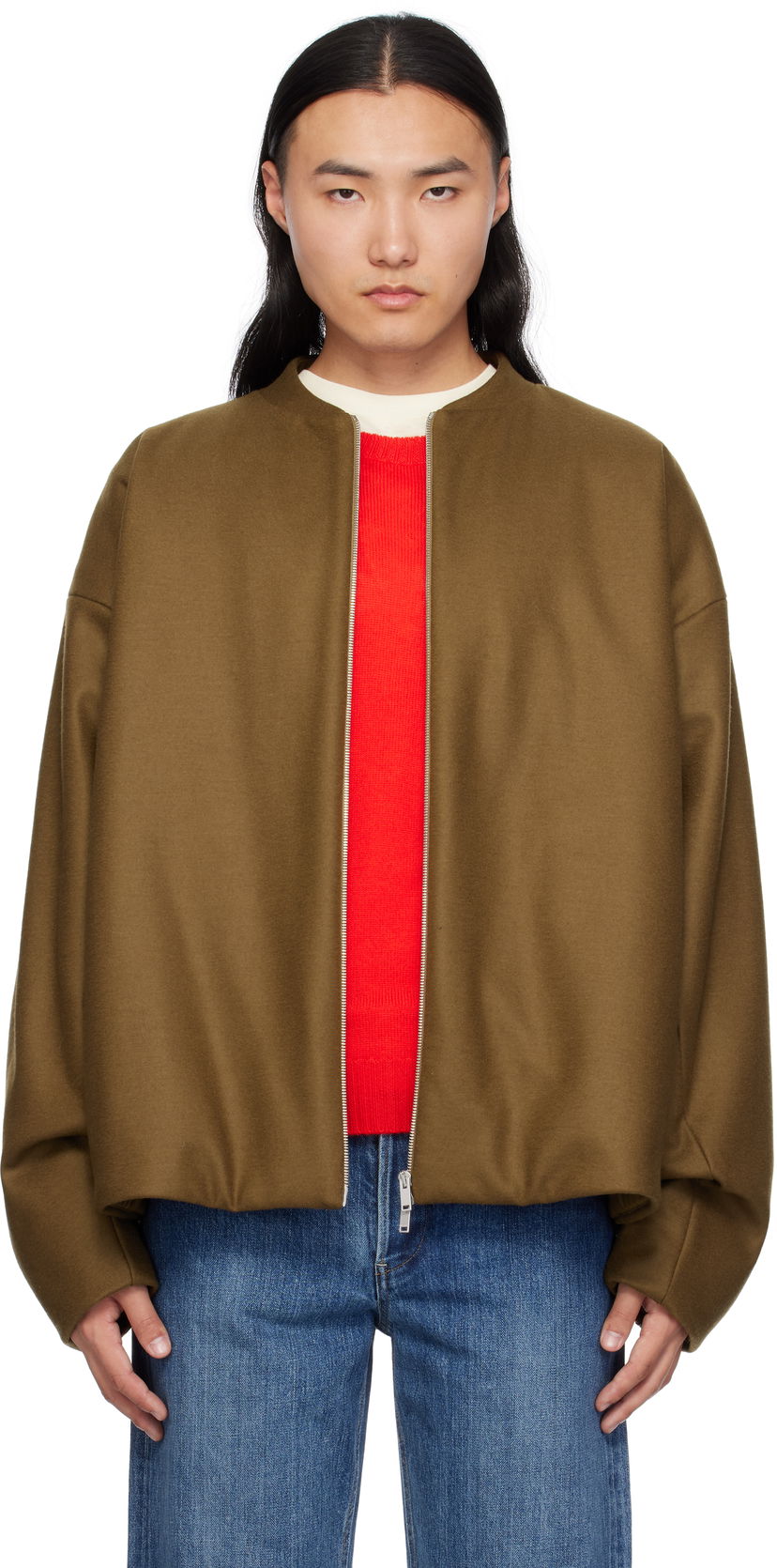 Куртка бомбер Jil Sander Zip Up Bomber Jacket Коричневий | J22BN0225_J40045