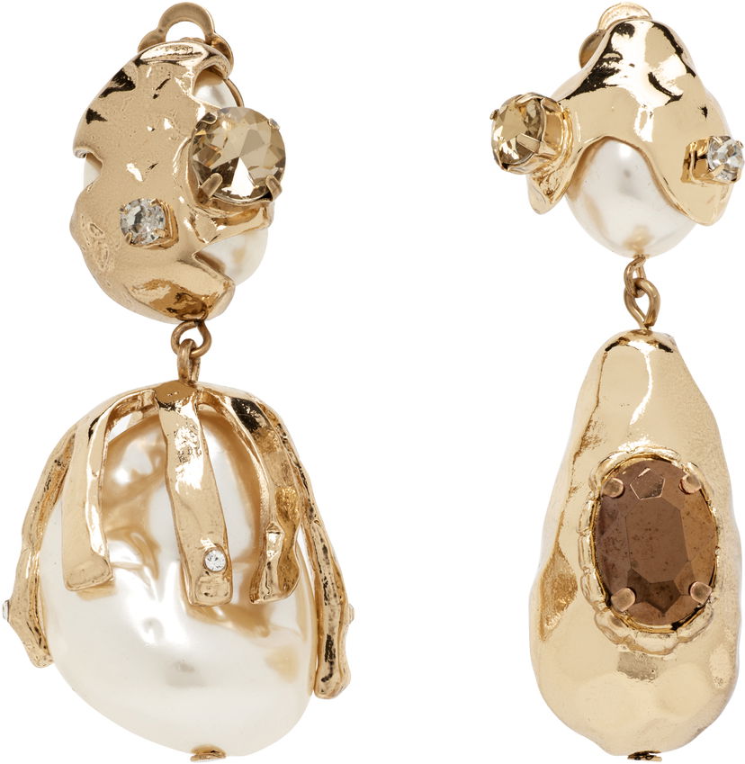 Сережки Max Mara Weekend Max Mara Bairo Gold-Tone & Faux Pearl Earrings Металік | 2525756114600