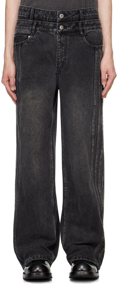 Джинси Feng Chen Wang Feng Chen Wang Double Waist Seaming Jeans чорний | FUF18TR10B, 0
