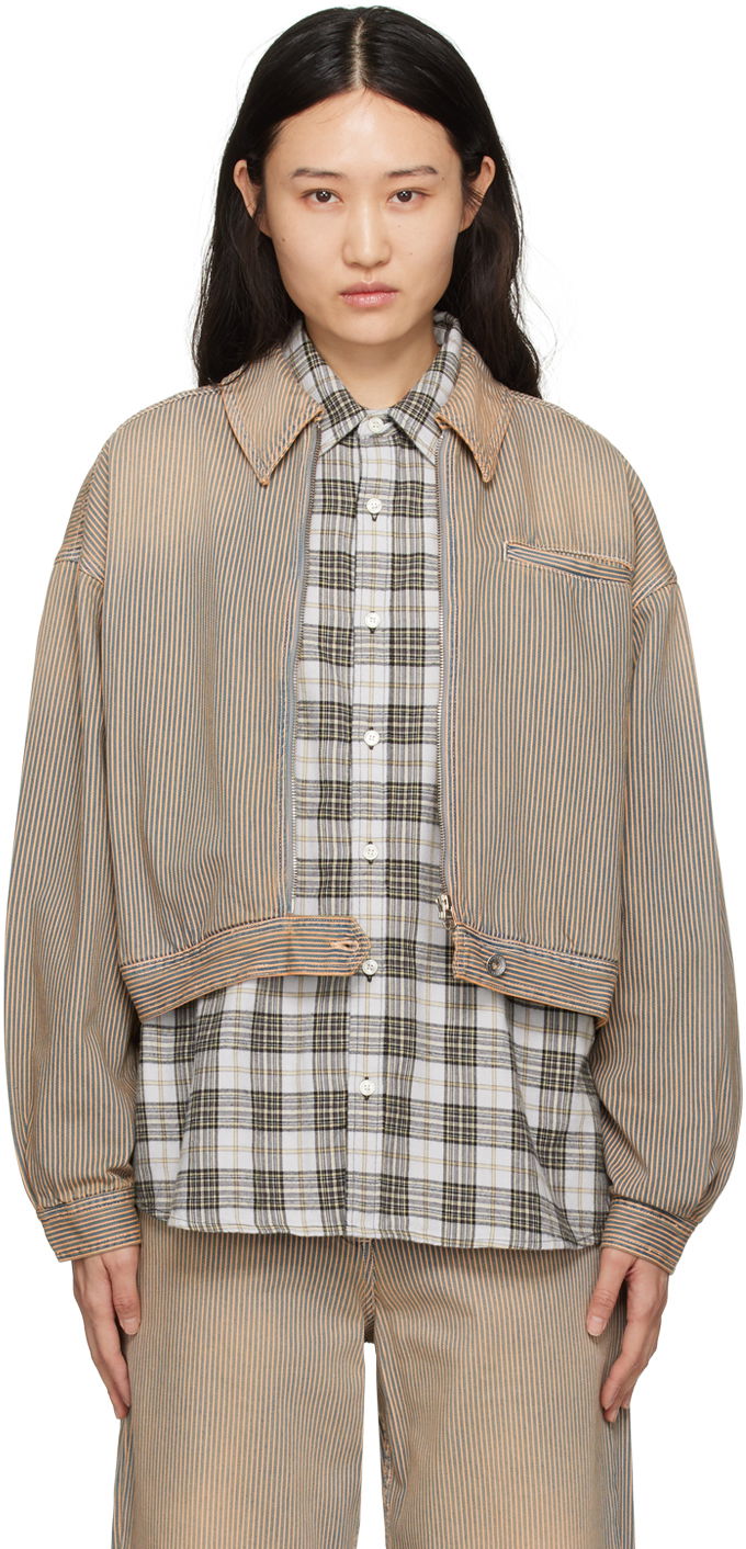 Куртка YMC Burnside Cropped Denim Jacket бежевий | Q5WAH