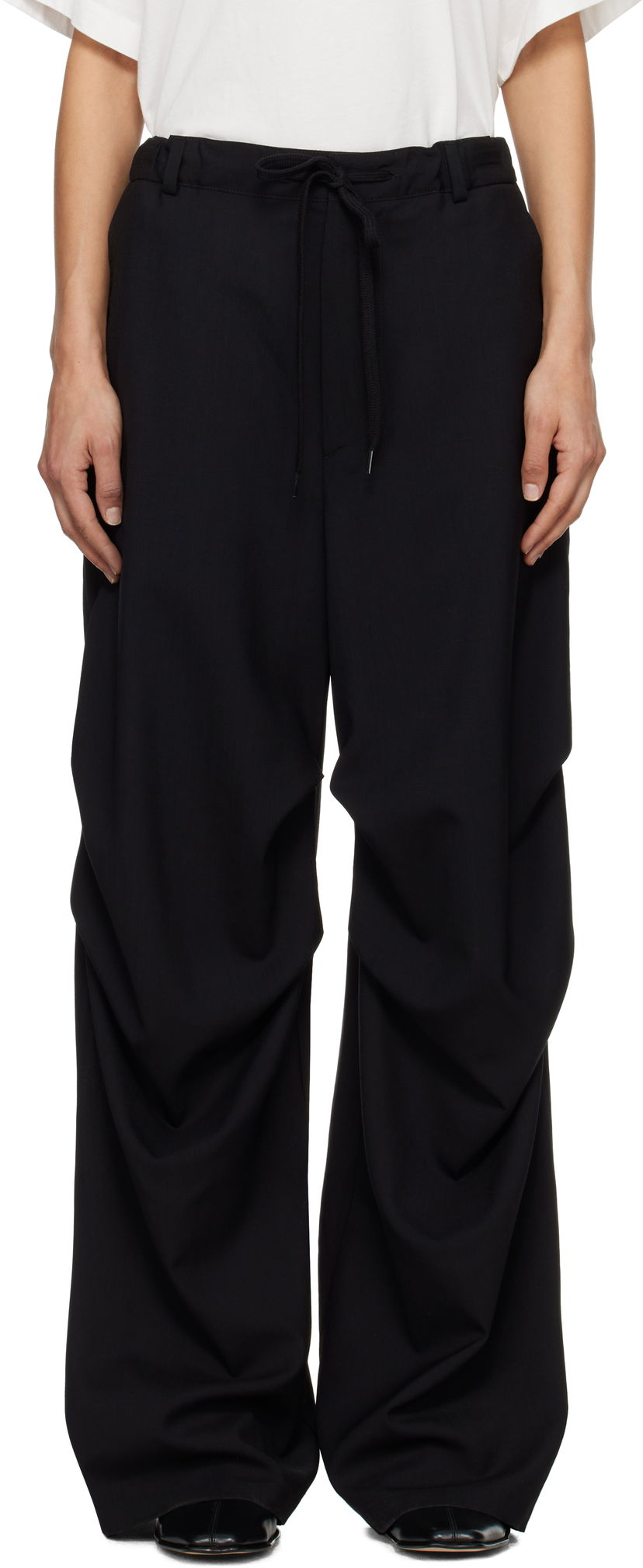 Штани Maison Margiela MM6 Maison Margiela Tailoring Wool Canvas Cargo Trousers чорний | S52KA0524 M35080