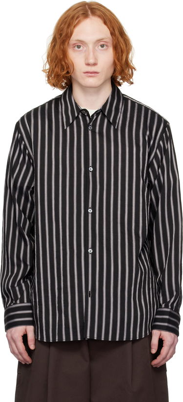Сорочка Studio Nicholson Studio Nicholson Striped Button-Down Shirt чорний | VIEW SNM - 1126, 0