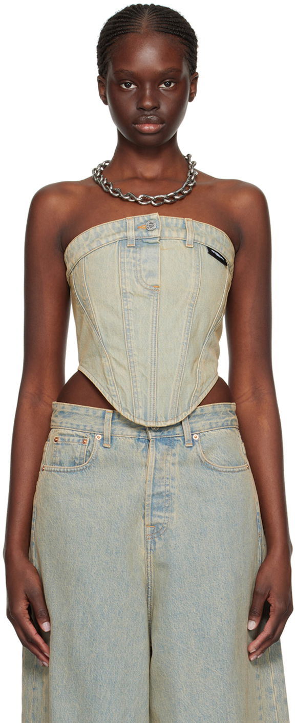 Безрукавка VETEMENTS Paneled Denim Tank Top бежевий | WE64TO100S