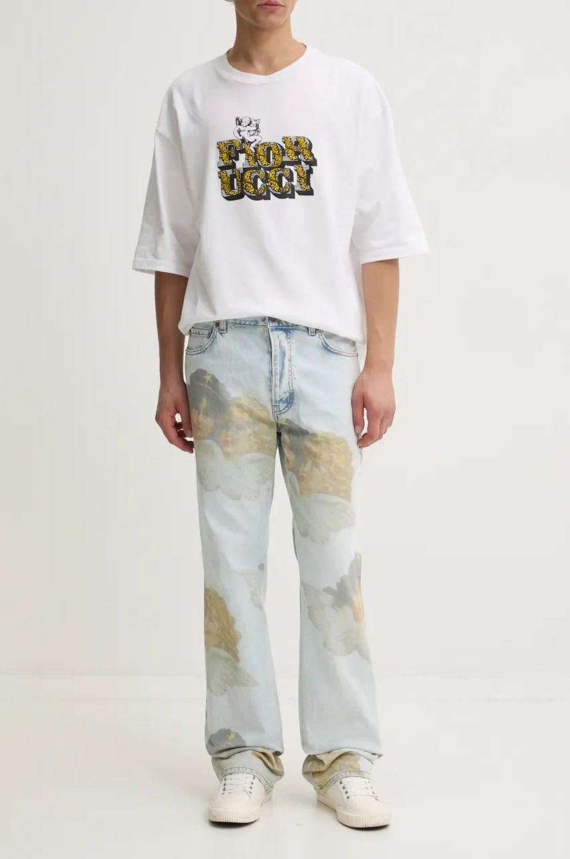 Футболка Fiorucci Fiorucci Angels Print Jeans білий | U01FPDJE075DN03DN07