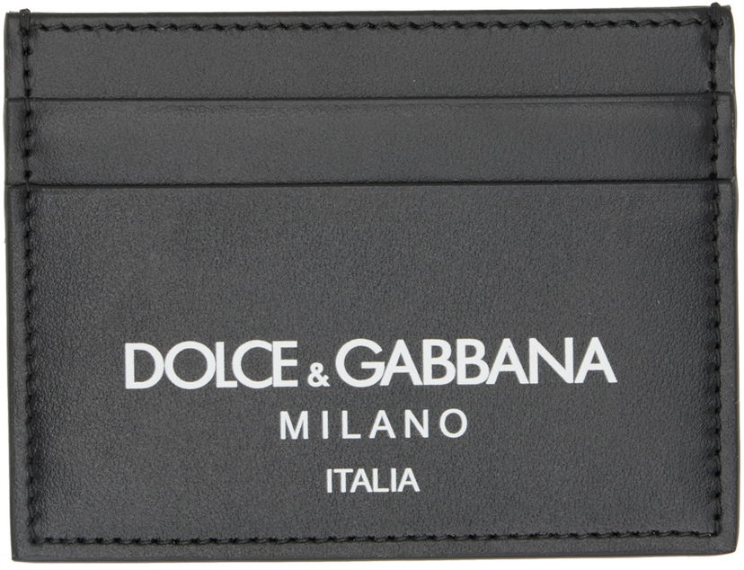 Гаманець Dolce & Gabbana Black Logo Card Holder чорний | BP0330AN244
