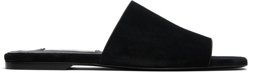 Догляд за взуттям TOTEME TOTEME Velour-Leather Bandeau Sandals чорний | 253-WAS0244-LE0004