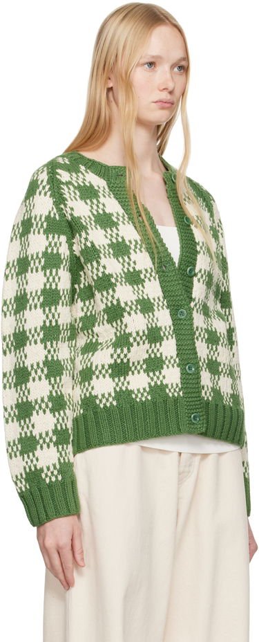 Cветр YMC YMC Atomic Check Cardigan Зелений | Q8YAC, 1