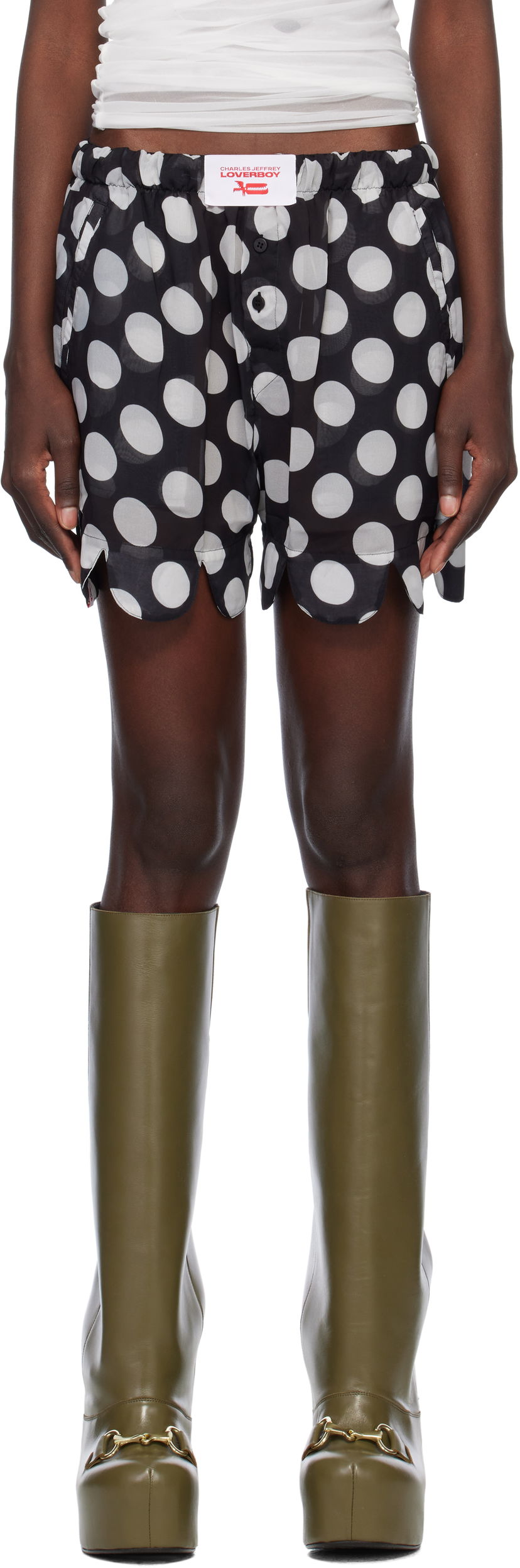 Боксери Charles Jeffrey Loverboy Charles Jeffrey LOVERBOY Scalloped Boxer Shorts чорний | 54030401