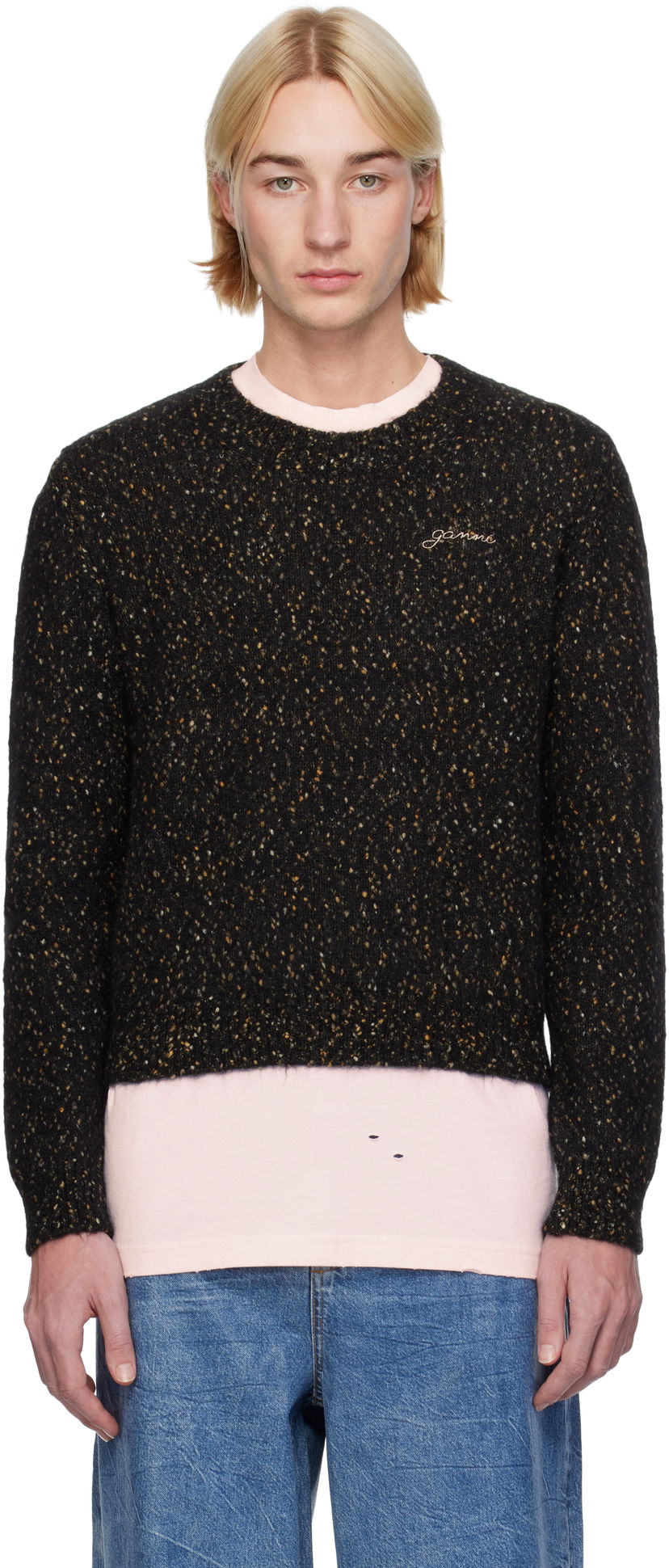 Cветр GANNI Alpaca & Organic Cotton Blend Sweater чорний | K2276