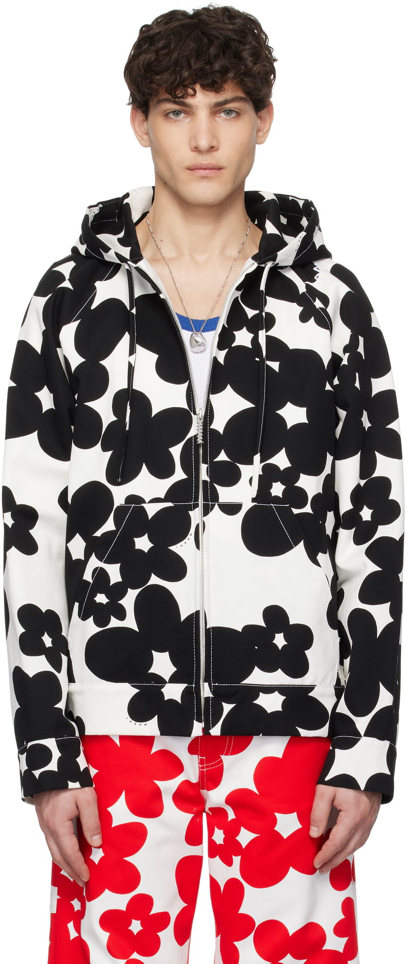 Світшоти Marni Marni Dillies Print Hooded Jacket білий | JUMU0182SU UTC462