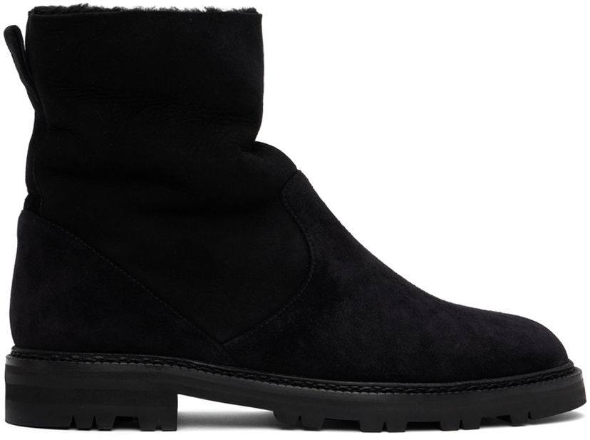 Одяг Manolo Blahnik Manolo Blahnik Tomosa Suede Shearling Boots чорний | 324-2781