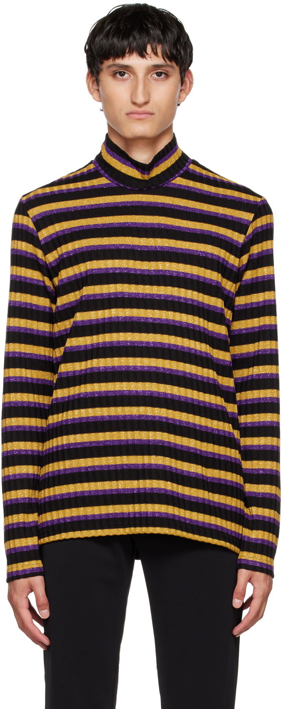 Футболка Anna Sui Striped Long Sleeve T-Shirt чорний | M722G20