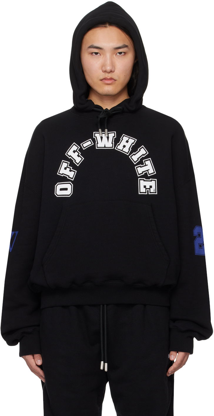 Світшоти Off-White Black Printed Hoodie чорний | OMBB118S24FLE0051001