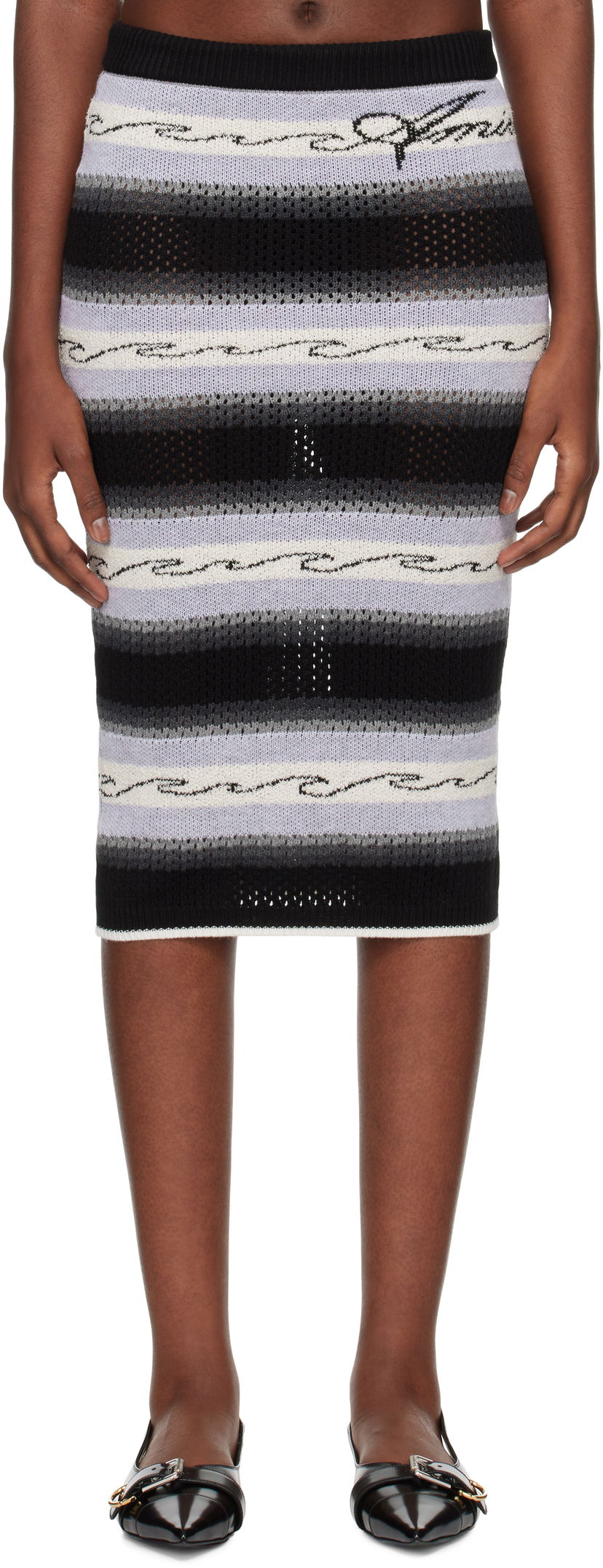 Спідниця AMIRI Midi Skirt чорний | AWKNSH1010