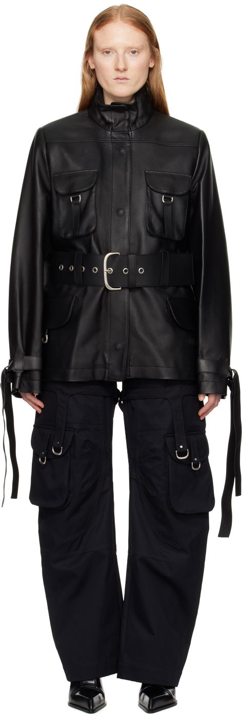 Куртка Off-White Cargo Leather Jacket чорний | OWJA077S24LEA0011000