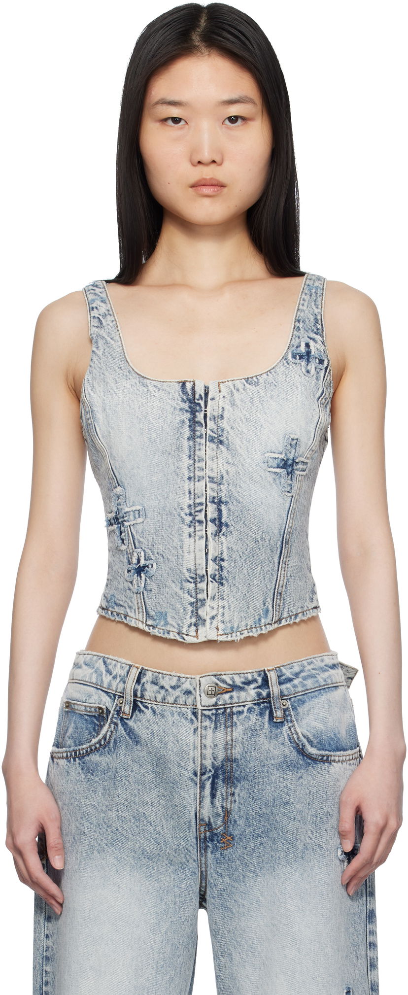 Безрукавка Ksubi Ksubi Gigi Bustier Klassic Kraftwerk Denim Tank Top Синій | WPS25FT002